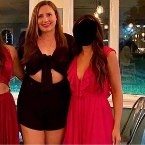 Black Tie-Front Cutout Romper